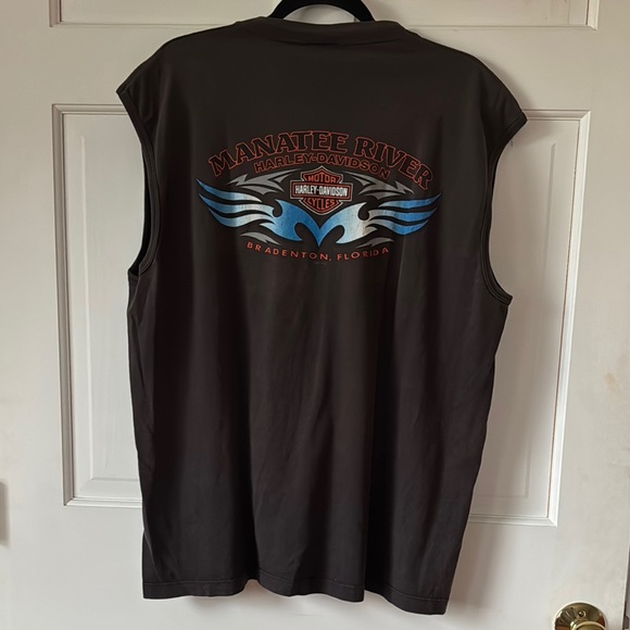 Vintage (2005) Harley-Davidson Men's Black Sleeveless Shirt Bradenton Florida XL - Picture 4 of 12
